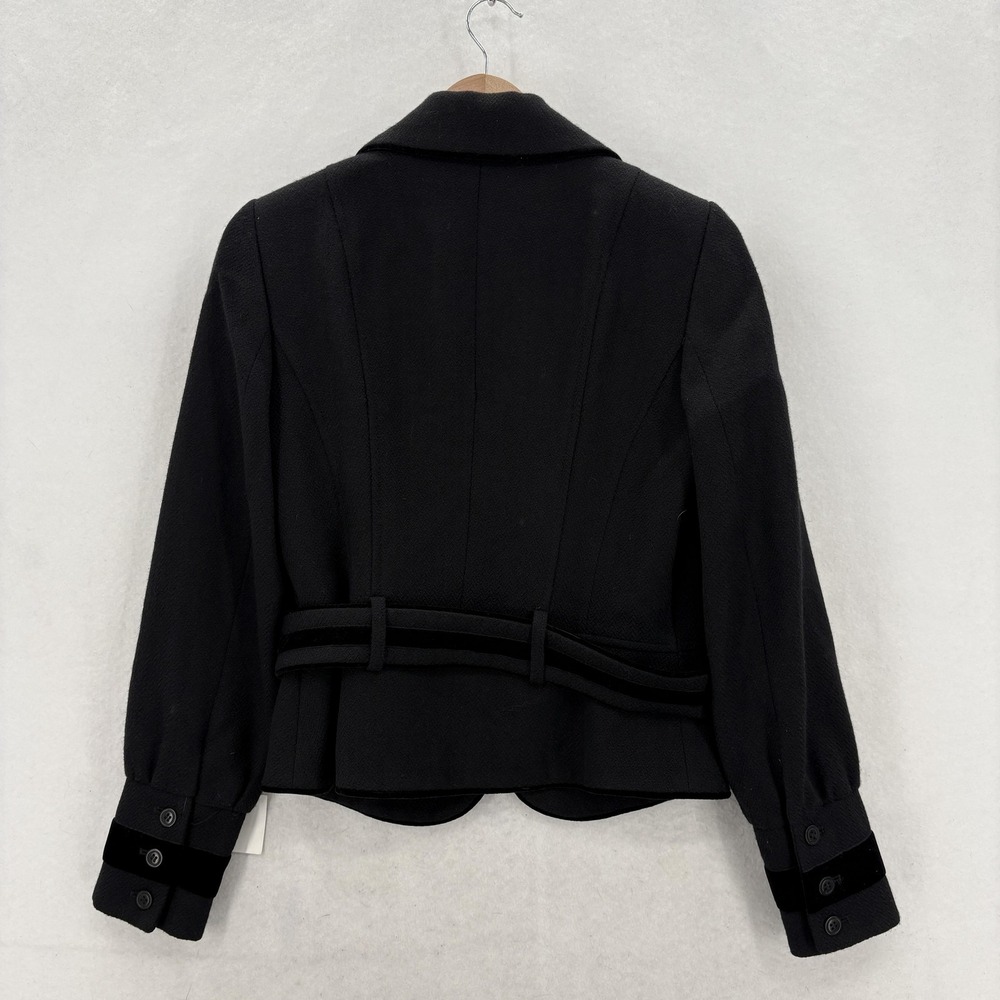 Zara Basic Jacket Womens Medium Black Wool Herrin… - image 16